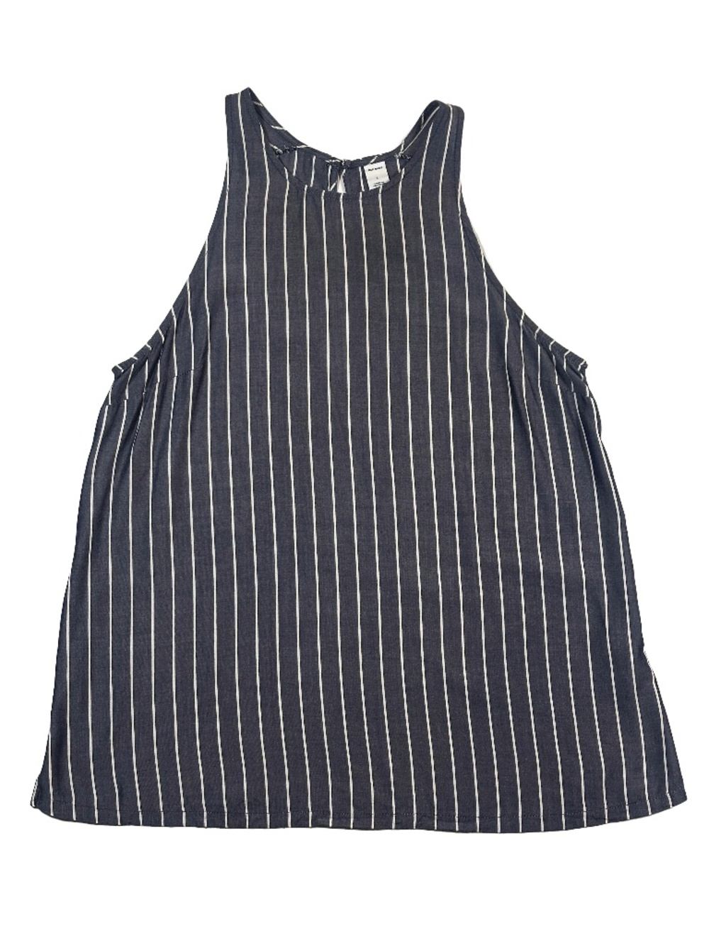 Old Navy Navy Stripe Swing Tank Top Keyhole Back Rayon Size S